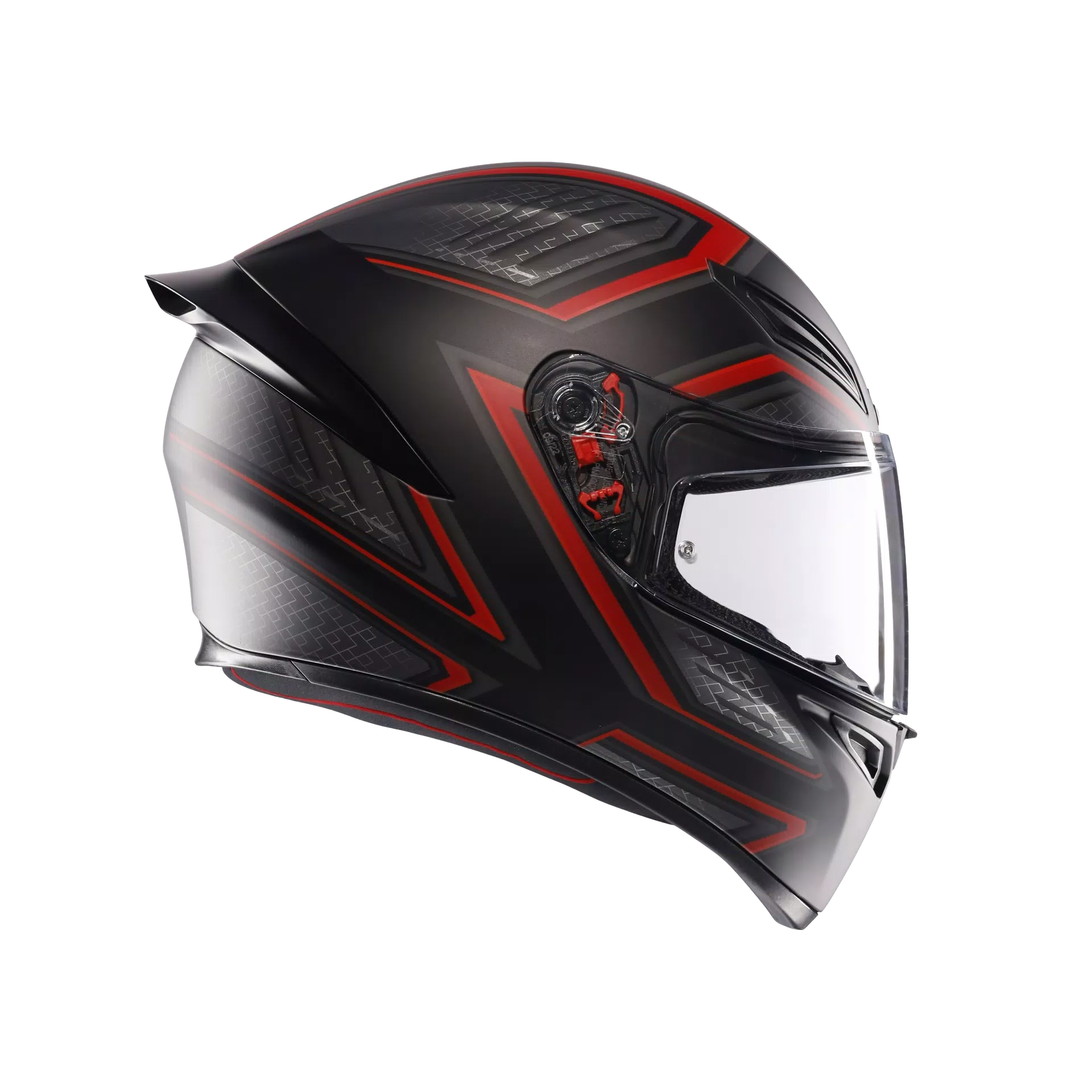 K1 S SLING MATT BLACK/RED - MOTORBIKE FULL FACE HELMET E2206