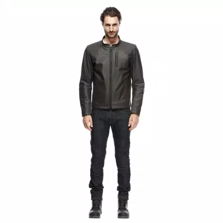 FULCRO - MEN'S MOTORCYCLE LEATHER JACKET - DARK-BROWN - 3