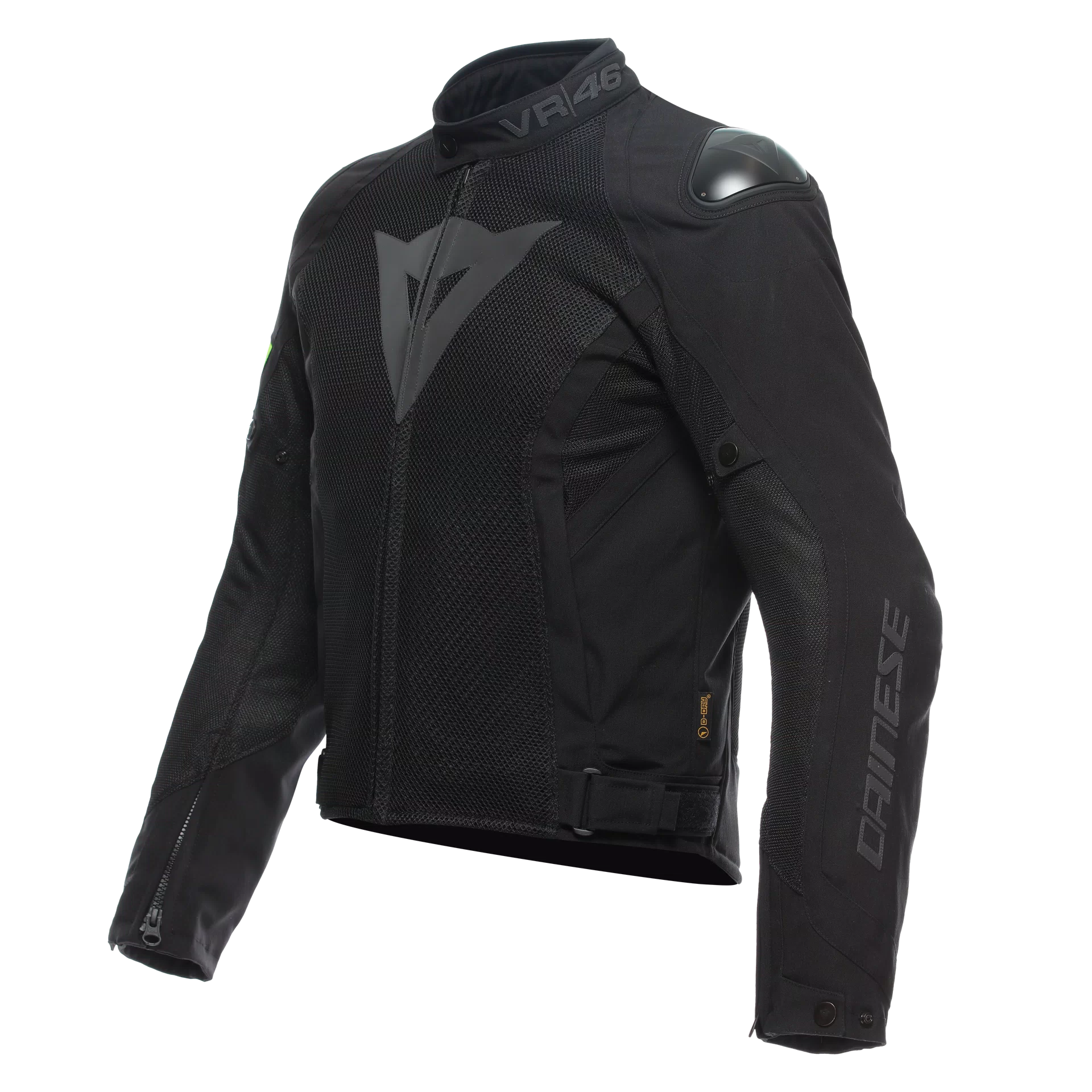 VR46 WETLAP AIR D DRY JACKET BLACK FLUO YELLOW Dainese