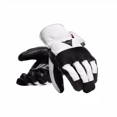 LEATHER GLOVES - MEN’S LEATHER SKI GLOVES - STRETCH-LIMO/WHITE - 5