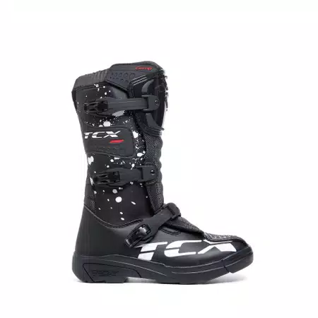 COMP KID'S MOTORCYCLE OFFROAD BOOTS - BLACK/BLACK/WHITE -  - 2