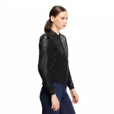 IPERATTIVA - MOTORRADJACKE AUS LEDER UND STOFF F&Uuml;R DAMEN - BLACK/BLACK - 6