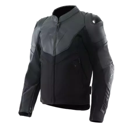 IPERATTIVA - HERREN-MOTORKRADJACKE AUS LEDER UND STOFF - BLACK/BLACK - 1