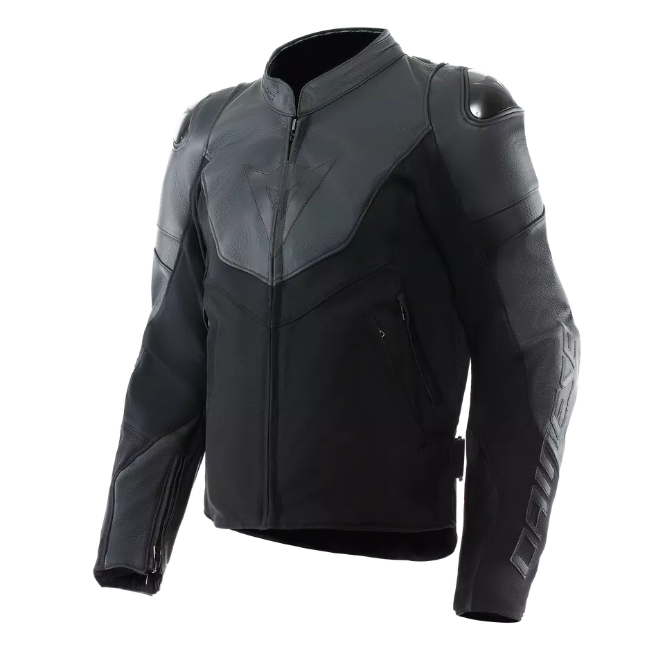 IPERATTIVA - MEN LEATHER-TEXTILE MOTORCYCLE JACKET - BLACK/BLACK - 1