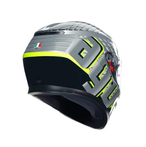 k3-fortify-grey-black-yellow-fluo-motorbike-full-face-helmet-e2206 image number 5