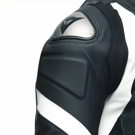 AVRO 4 - MEN'S 2-PIECE MOTORCYCLE LEATHER SUIT - BLACK-MATT/BLACK-MATT/WHITE - 3