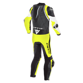 LAGUNA SECA 4 1PC PERF. LEATHER SUIT WHITE/BLACK/FLUO-YELLOW- One Piece Suits