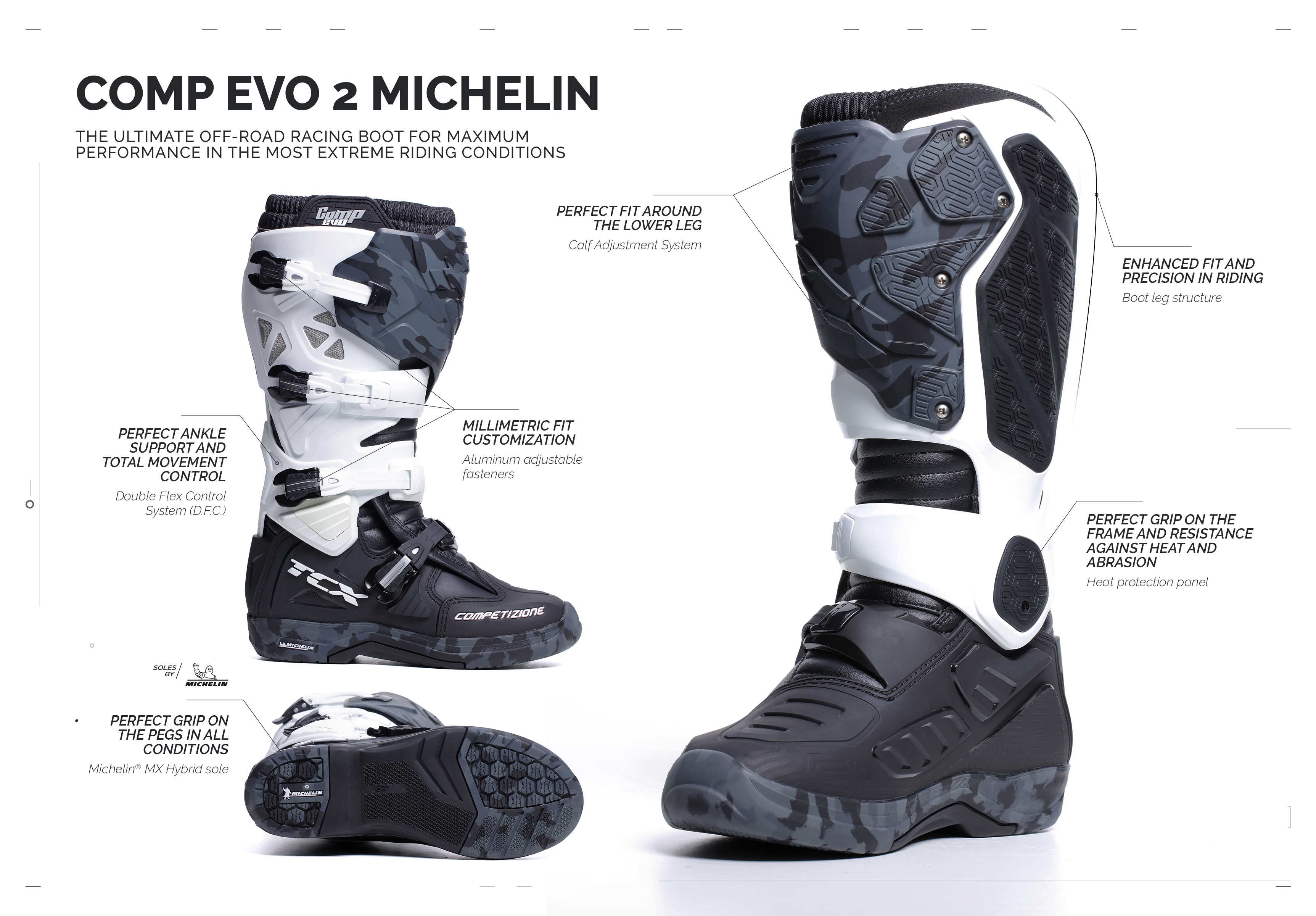 STIVALI MOTO CROSS ENDURO TCX COMP EVO 2 MICHELIN BLU INDIGO