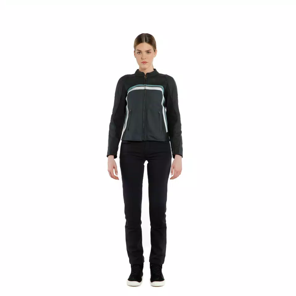 LOLA 3 LADY LEATHER JACKET - BLACK/EBONY/N.-ATLANTIC/GLACIER-GRAY - 10