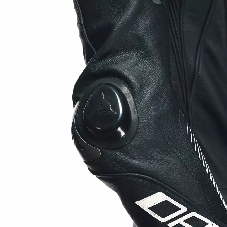 LAGUNA SECA 5 - MEN'S 2-PIECE MOTORCYCLE LEATHER SUIT (SHORT/TALL) - BLACK/BLACK/WHITE - 12