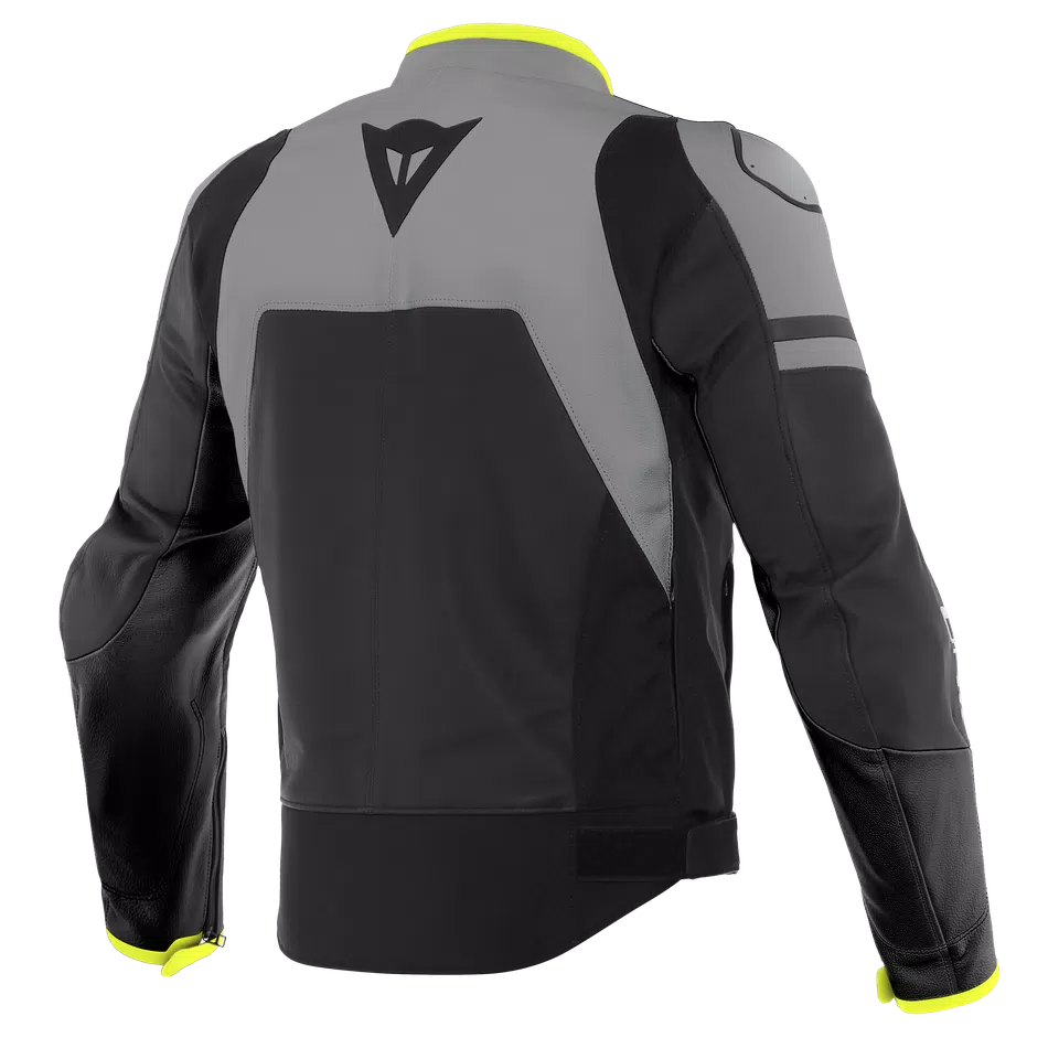 AGILE LEATHER JACKET - BLACKBLACK-MATT/CHARCOAL-GRAY/BLACK-MATT - 2