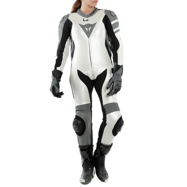 killalane-1-pc-perf-lady-leather-suit-pearl-white-charcoal-gray-black image number 4