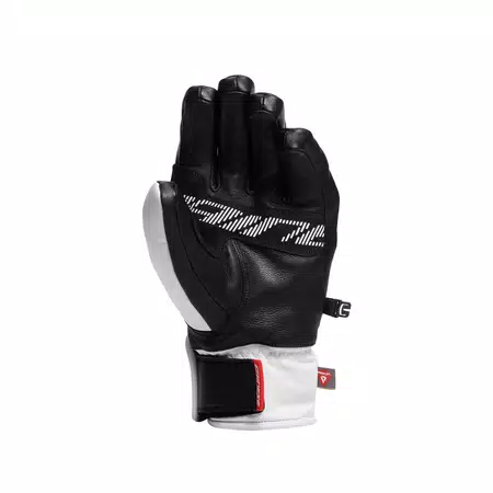 LEATHER GLOVES - MEN’S LEATHER SKI GLOVES - STRETCH-LIMO/WHITE - 3