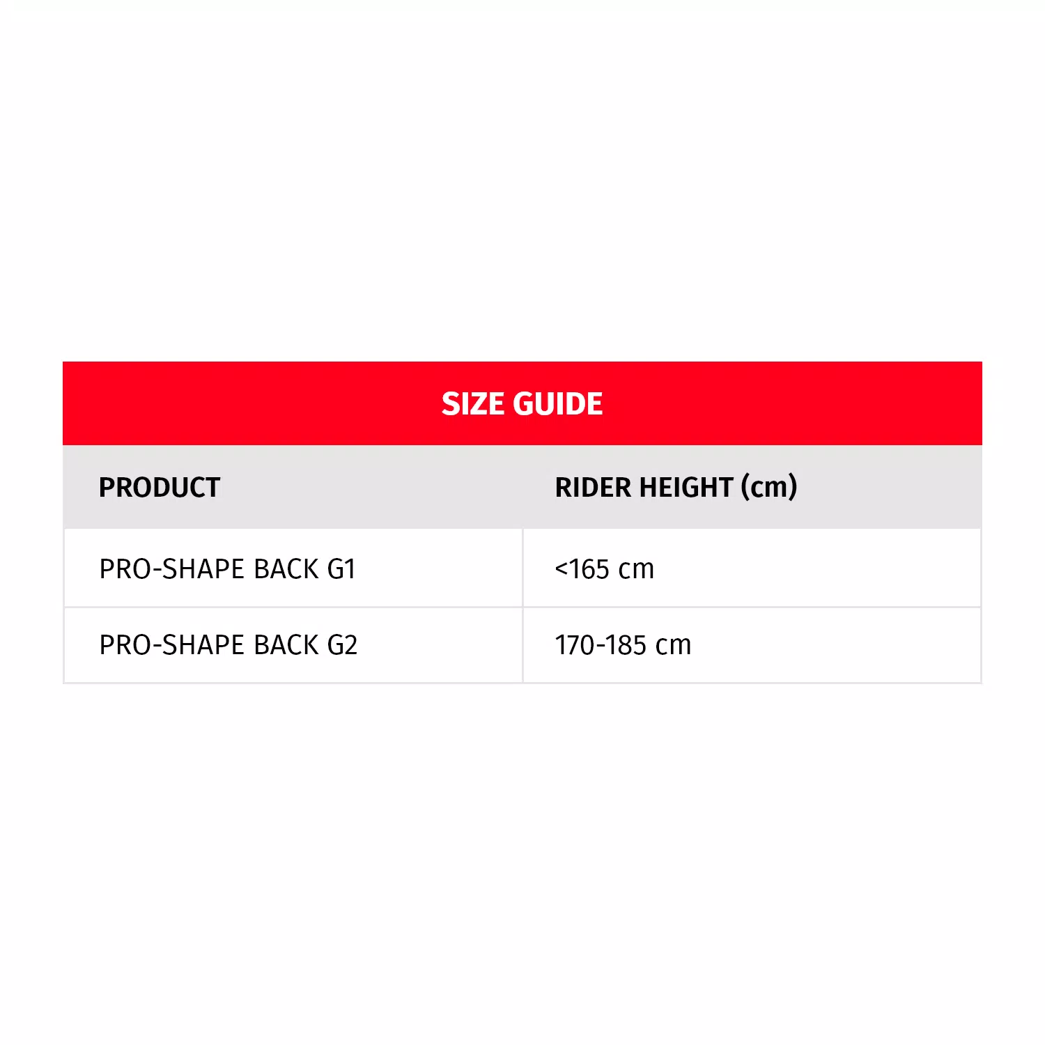 PRO-SHAPE BACK G1 - MOTORCYCLE BACK PROTECTOR