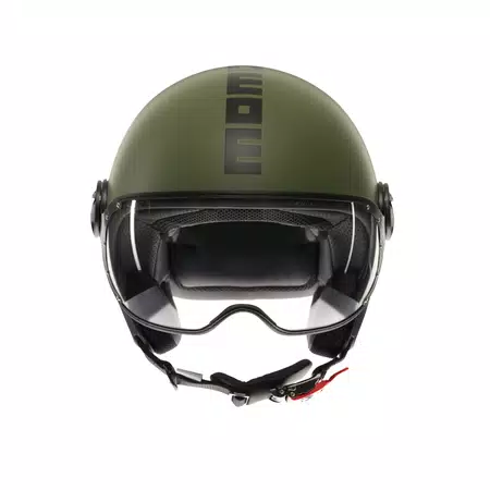 MOMODESIGN FGTR CLASSIC MATT MILITARY GREEN / BLACK - JET HELMET WITH VISOR E2206 -  - 2