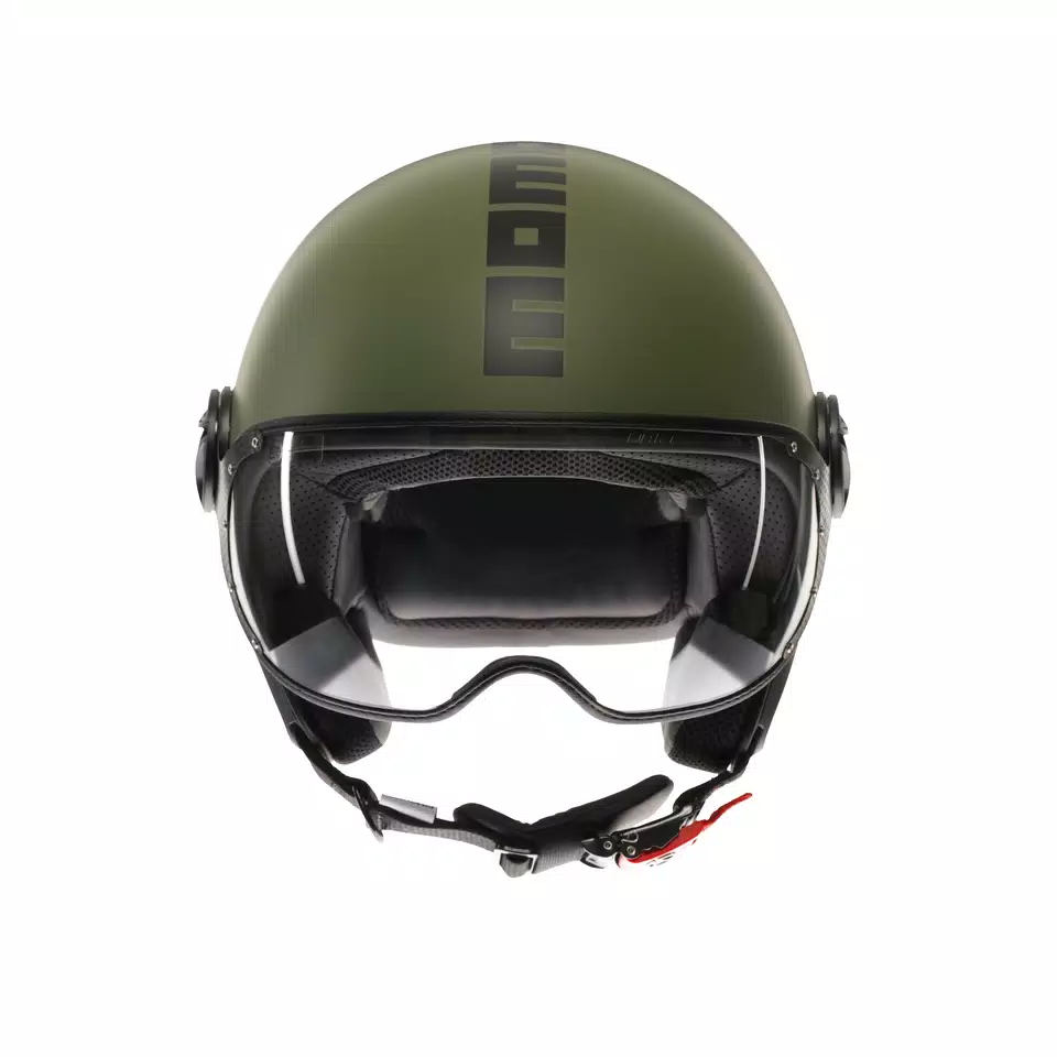 MOMODESIGN FGTR CLASSIC MATT MILITARY GREEN / BLACK - JET HELMET WITH VISOR E2206 -  - 2