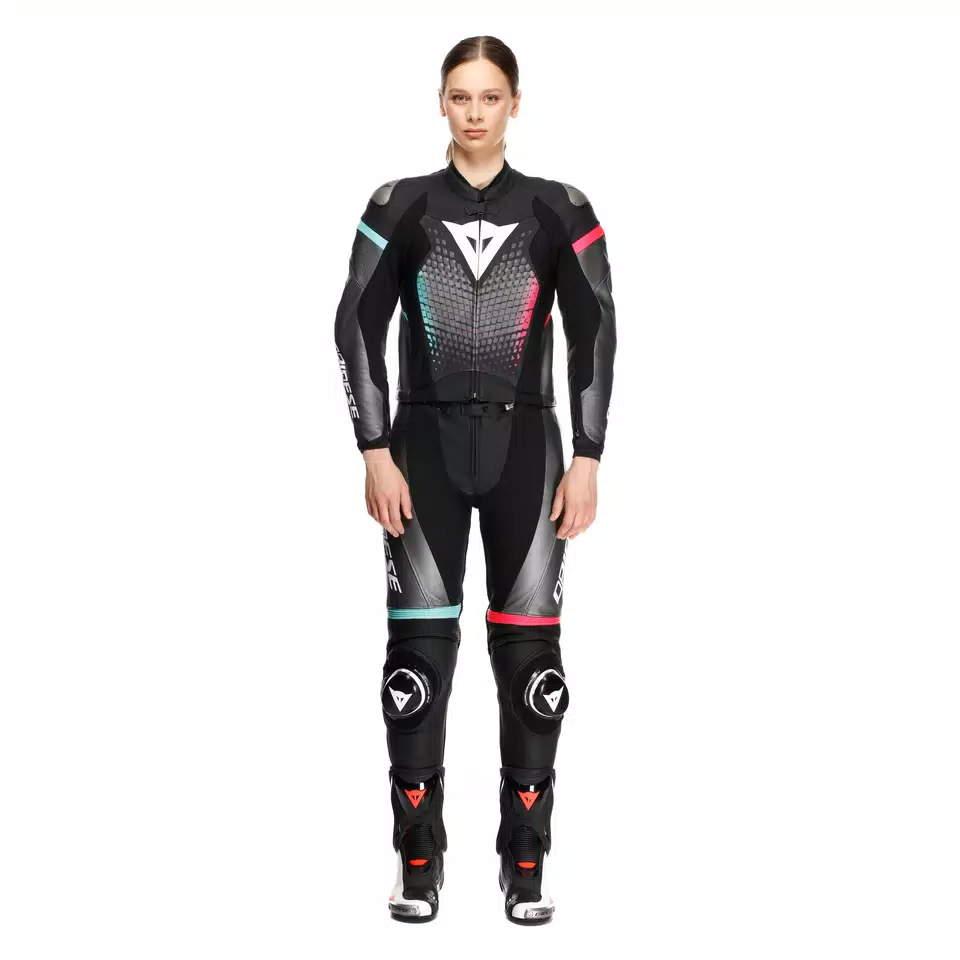 FULMINEA - TUTA MOTO IN PELLE DIVISIBILE DONNA - BLACK/ANTHRACITE/WHITE - 3