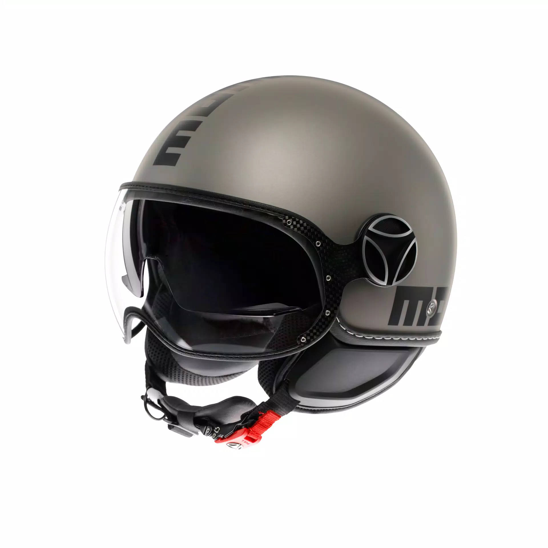 MOMODESIGN FGTR EVO MATT TITANIUM FROST / BLACK - JET HELMET WITH DUAL VISOR E2206