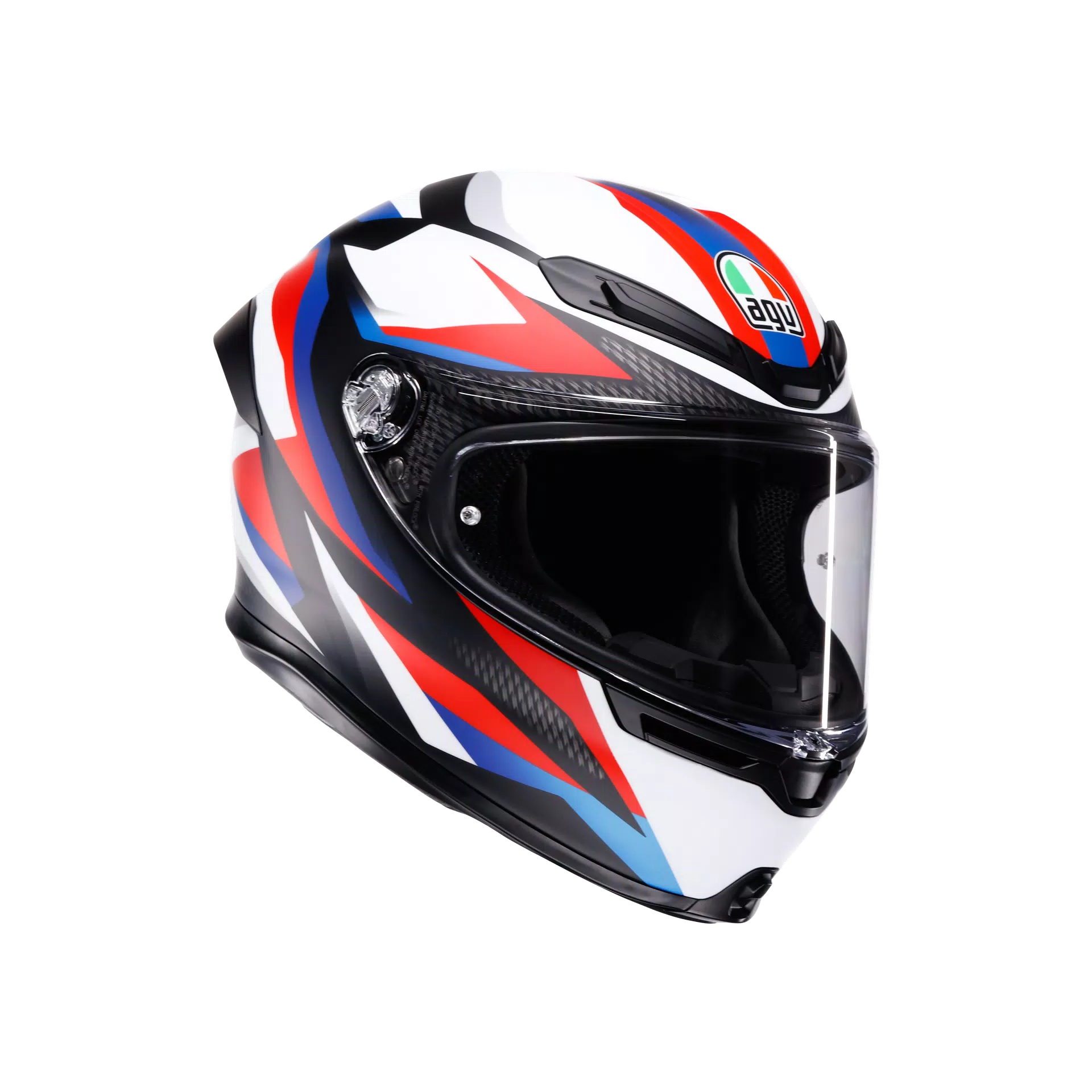 K6 S TIMEWARP MATT BLACK/RED/BLUE - MOTORBIKE FULL FACE HELMET DOT (E2206)