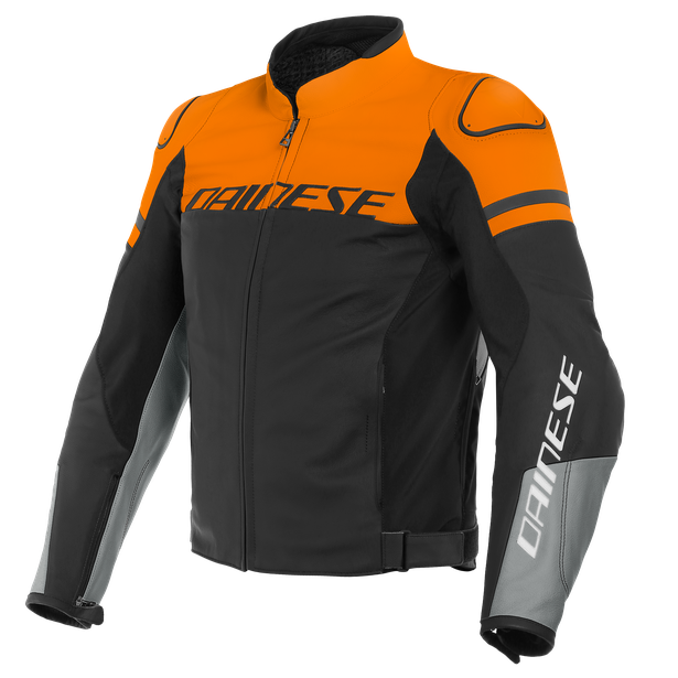 agile-leather-jacket-black-matt-orange-charcoal-gray image number 0