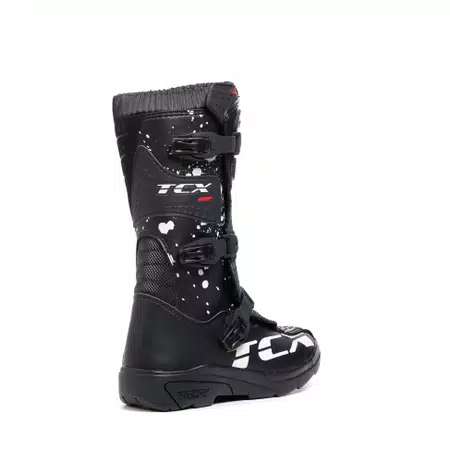 COMP KID'S MOTORCYCLE OFFROAD BOOTS - BLACK/BLACK/WHITE -  - 3