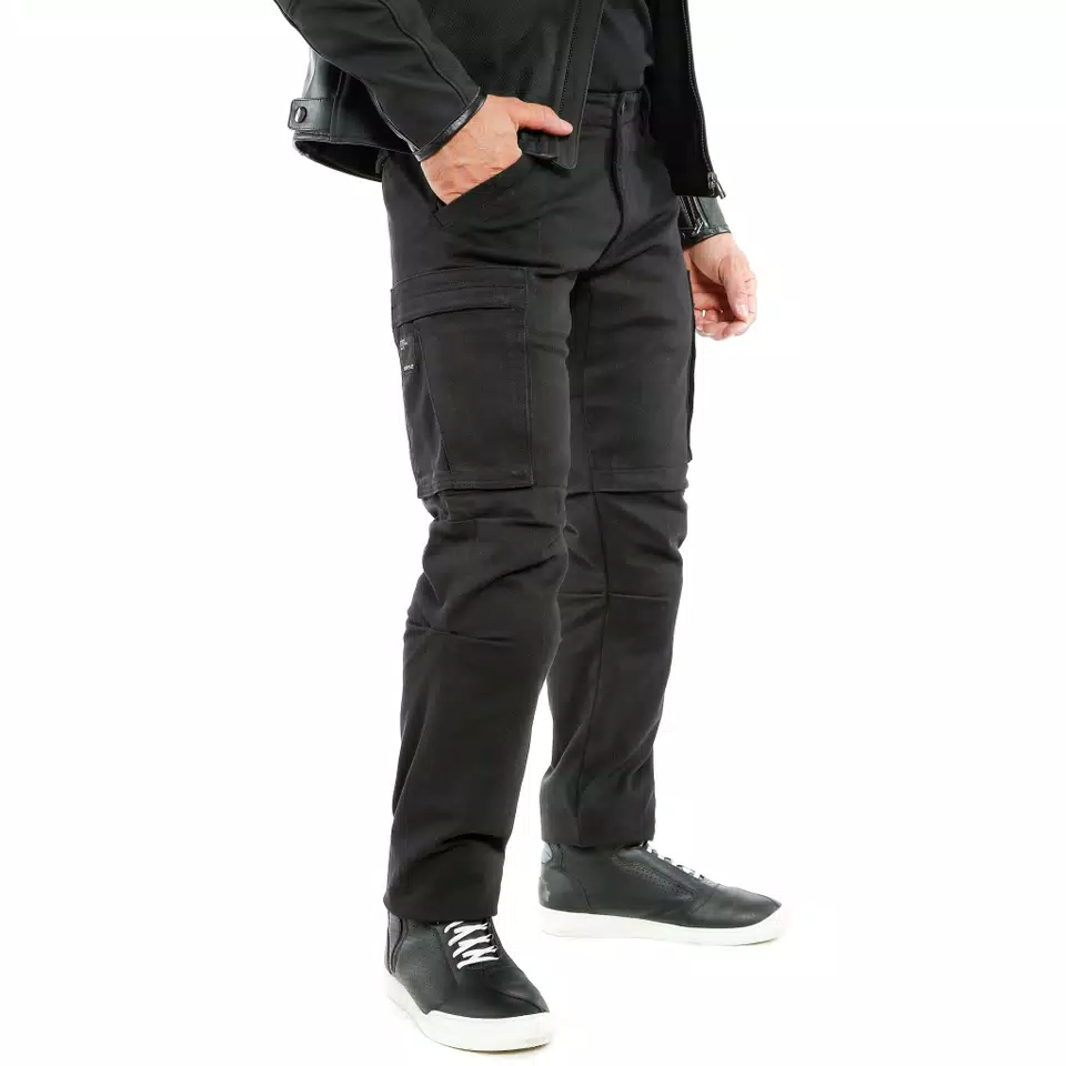 COMBAT - MEN'S MOTORCYCLE PANTS IN FABRIC - BLACK - 3