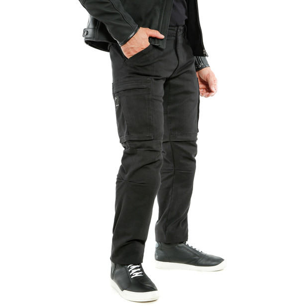 combat-pantaloni-moto-in-tessuto-uomo-black image number 2