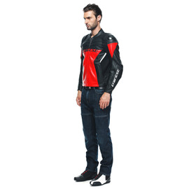 RACING 4 LEATHER JACKET LAVA-RED/BLACK- Jackets