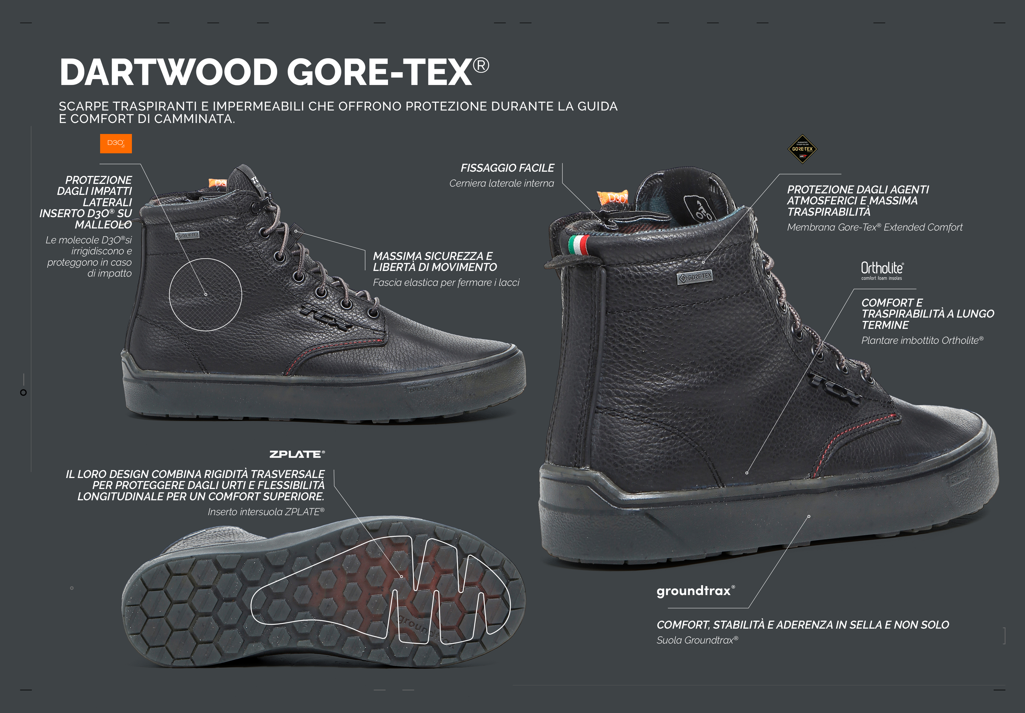 SCARPE MOTO TCX DARTWOOD GORETEX SHOES
