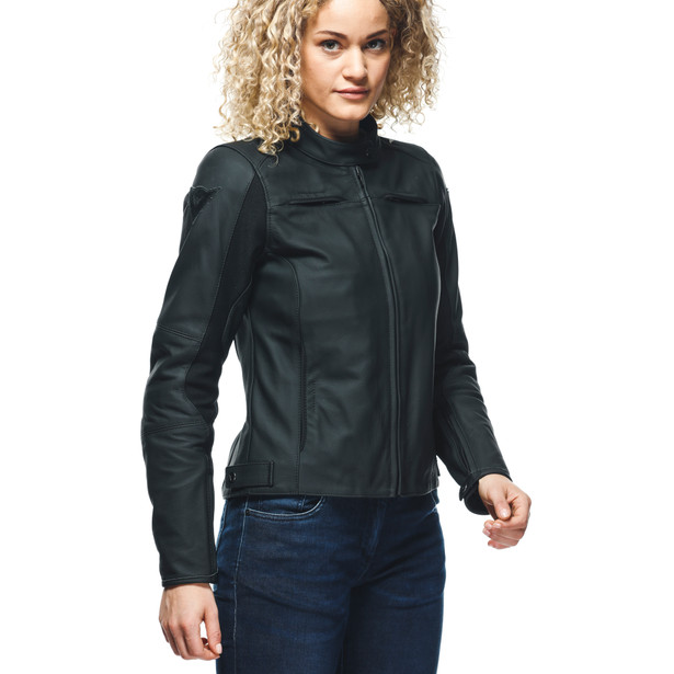 razon-2-giacca-moto-in-pelle-donna-black image number 5