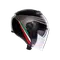 IRIDES BOLOGNA MATT BLACK/TRICOLORE - MOTORBIKE OPEN FACE HELMET E2206