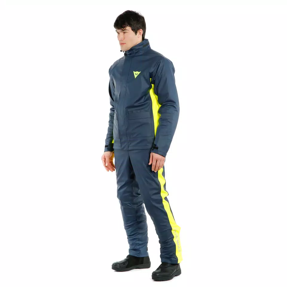 STORM 2 - UNISEX MOTORCYCLE RAIN JACKET - BLACK-IRIS/FLUO-YELLOW - 4