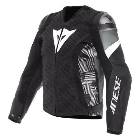 AVRO 5 - HEREN GEPERFOREERD LEREN MOTORFIETSJAS - BLACK/WHITE/ANTHRACITE - 1