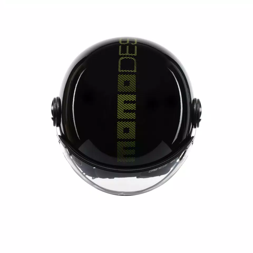 MOMODESIGN FGTR CLASSIC STRIPES BLACK / YELLOW FLUO - JET HELMET WITH VISOR E2206 -  - 6