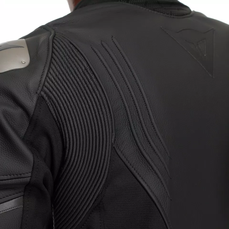 RACING 5 - HERREN MOTORRADJACKE AUS LEDER - BLACK/BLACK/BLACK - 14