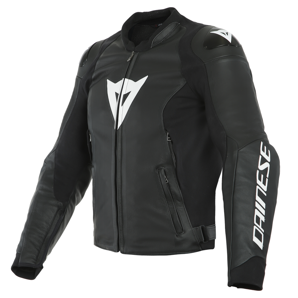 sport-pro-leather-jacket-perf-black-white image number 0