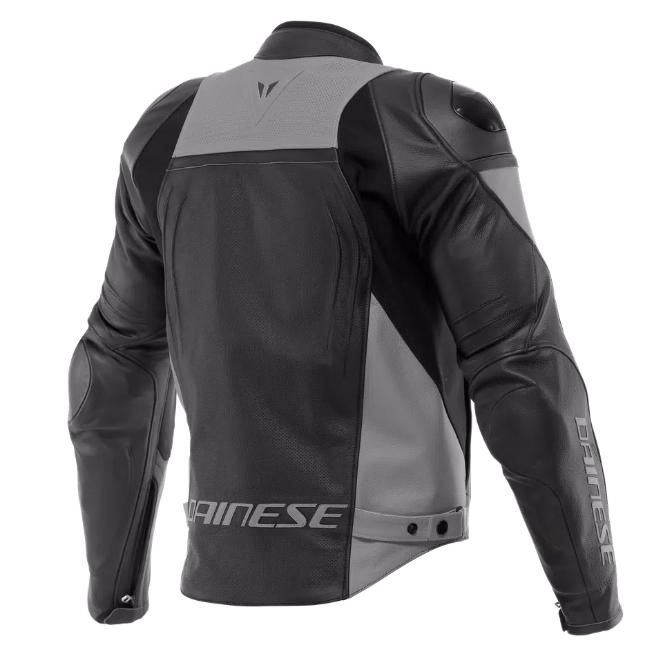 RACING 4 - MEN'S MOTORCYCLE PERFORATED LEATHER JACKET - BLACK/CHARCOAL-GRAY - 2