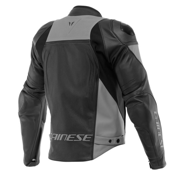 racing-4-giacca-moto-in-pelle-perforata-uomo-black-charcoal-gray image number 1