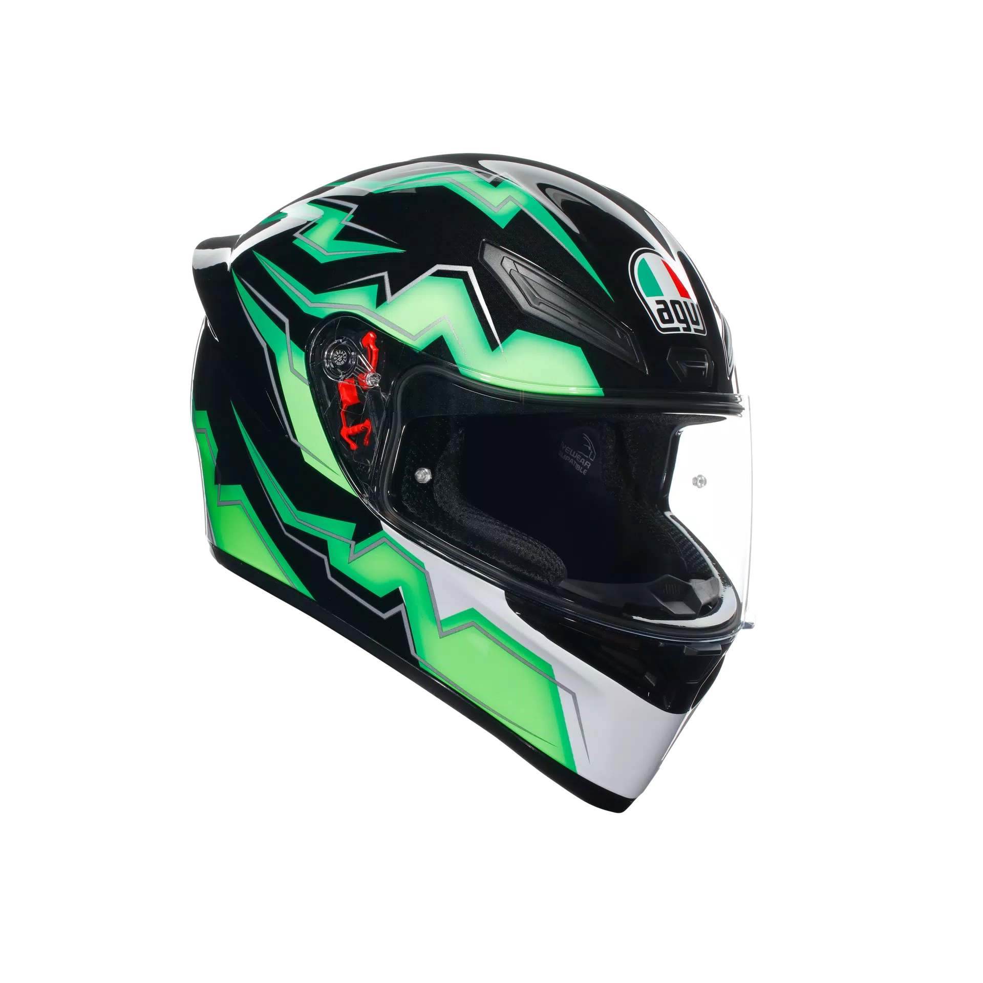 K1 S KRIPTON BLACK/GREEN - CASCO MOTO INTEGRALE E2206