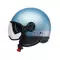 MOMODESIGN FGTR EVO - JET HELMET WITH DUAL VISOR E2206 - MONO MATT SPRING BLUE/SILVER