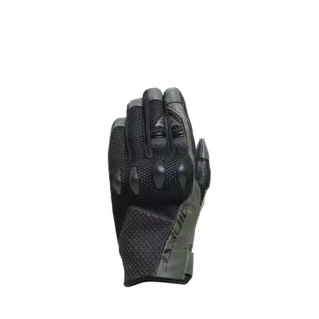KARAKUM ERGO-TEK - MEN'S MOTORCYCLE TEXTILE GLOVES - BLACK/ARMY-GREEN - 1