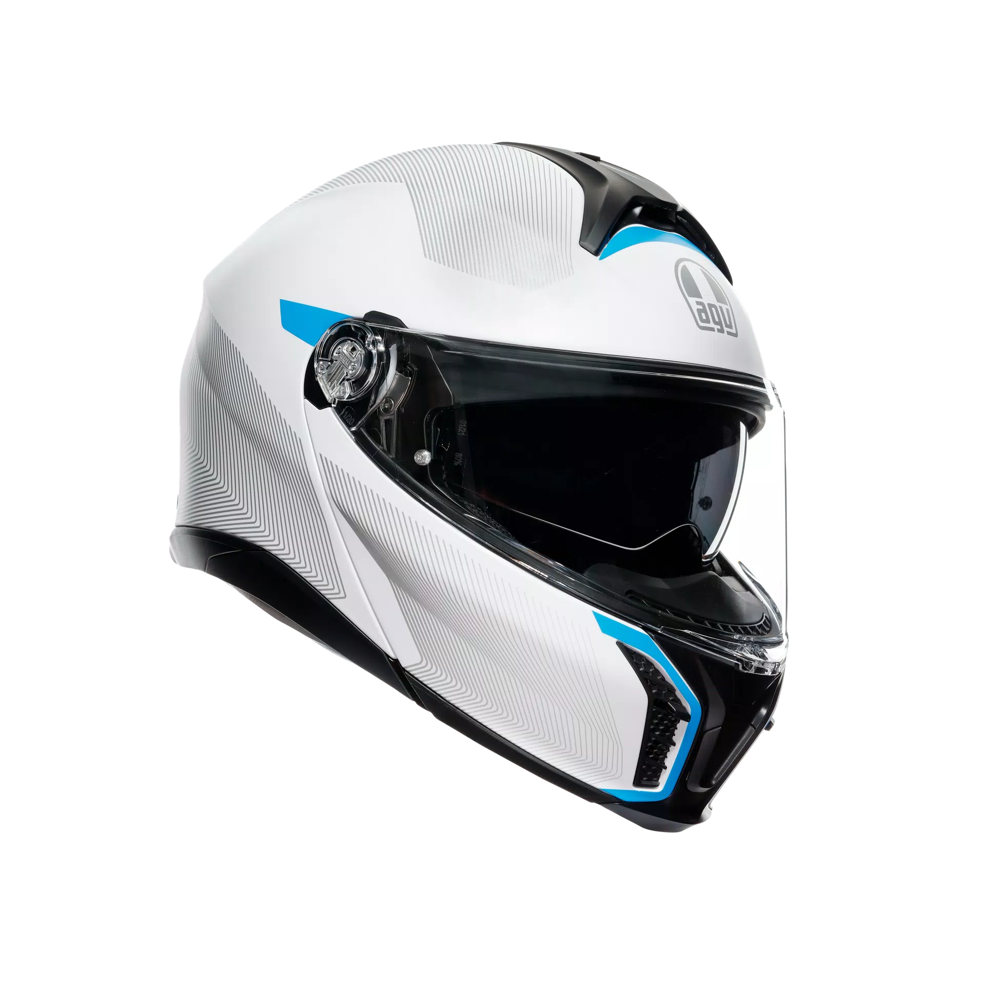 TOURMODULAR FREQUENCY LIGHT GREY/BLUE - MOTORBIKE FLIP UP HELMET E2206