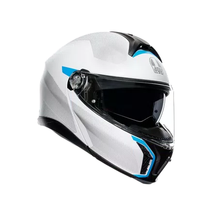 TOURMODULAR FREQUENCY LIGHT GREY/BLUE - MOTORBIKE FLIP UP HELMET E2206 -  - 1