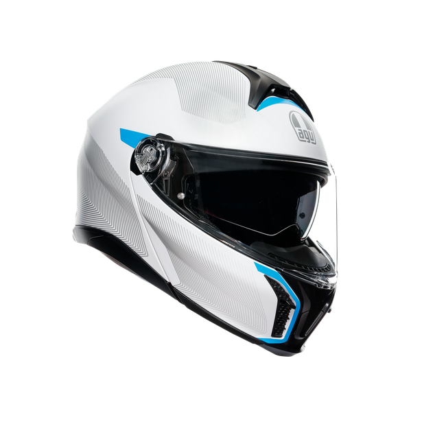 tourmodular-frequency-light-grey-blue-motorbike-flip-up-helmet-e2206 image number 0