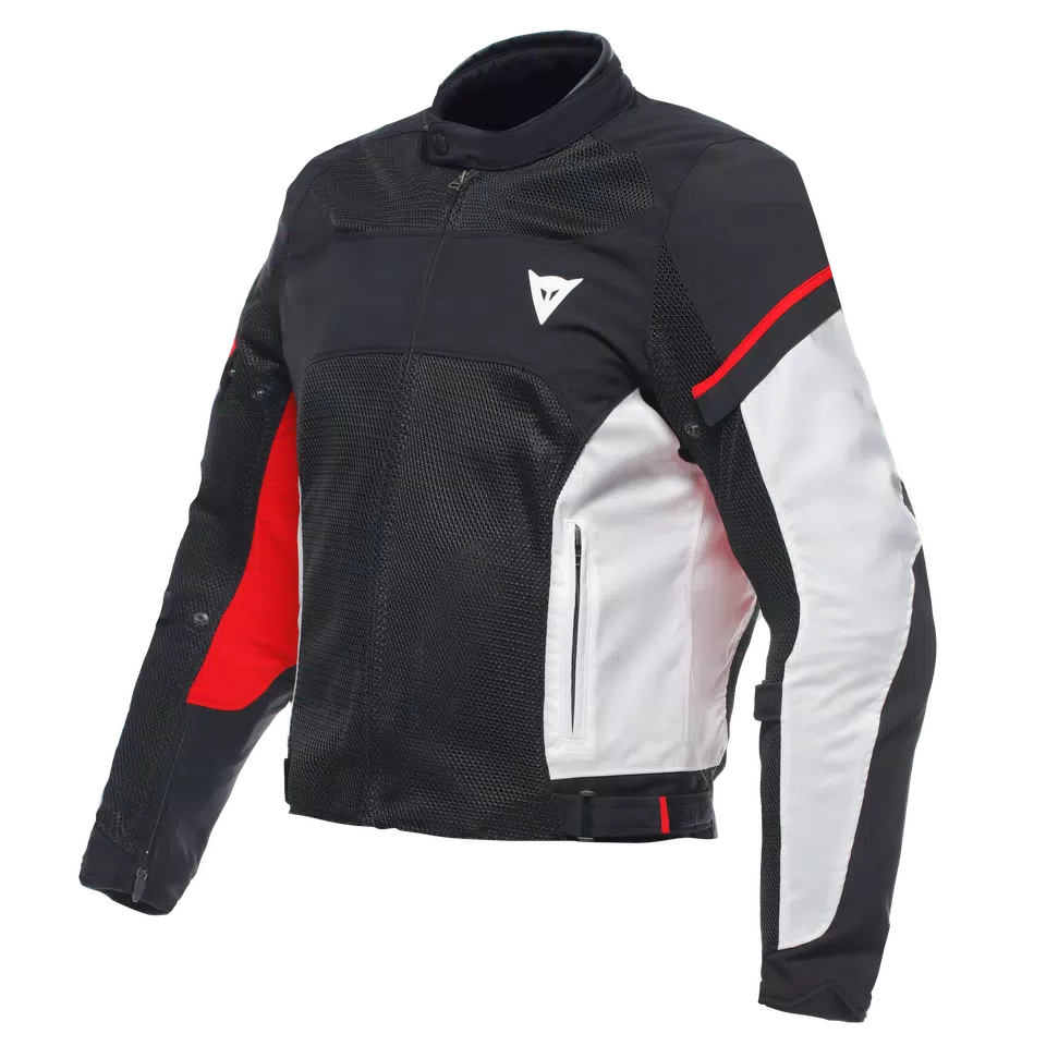ESSENTIAL AIR TEX - MEN'S SUMMER MOTORCYCLE JACKET IN FABRIC - BLACK/WHITE/RED - 1