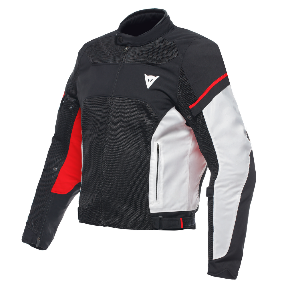 essential-air-tex-giacca-moto-estiva-in-tessuto-uomo-black-white-red image number 0
