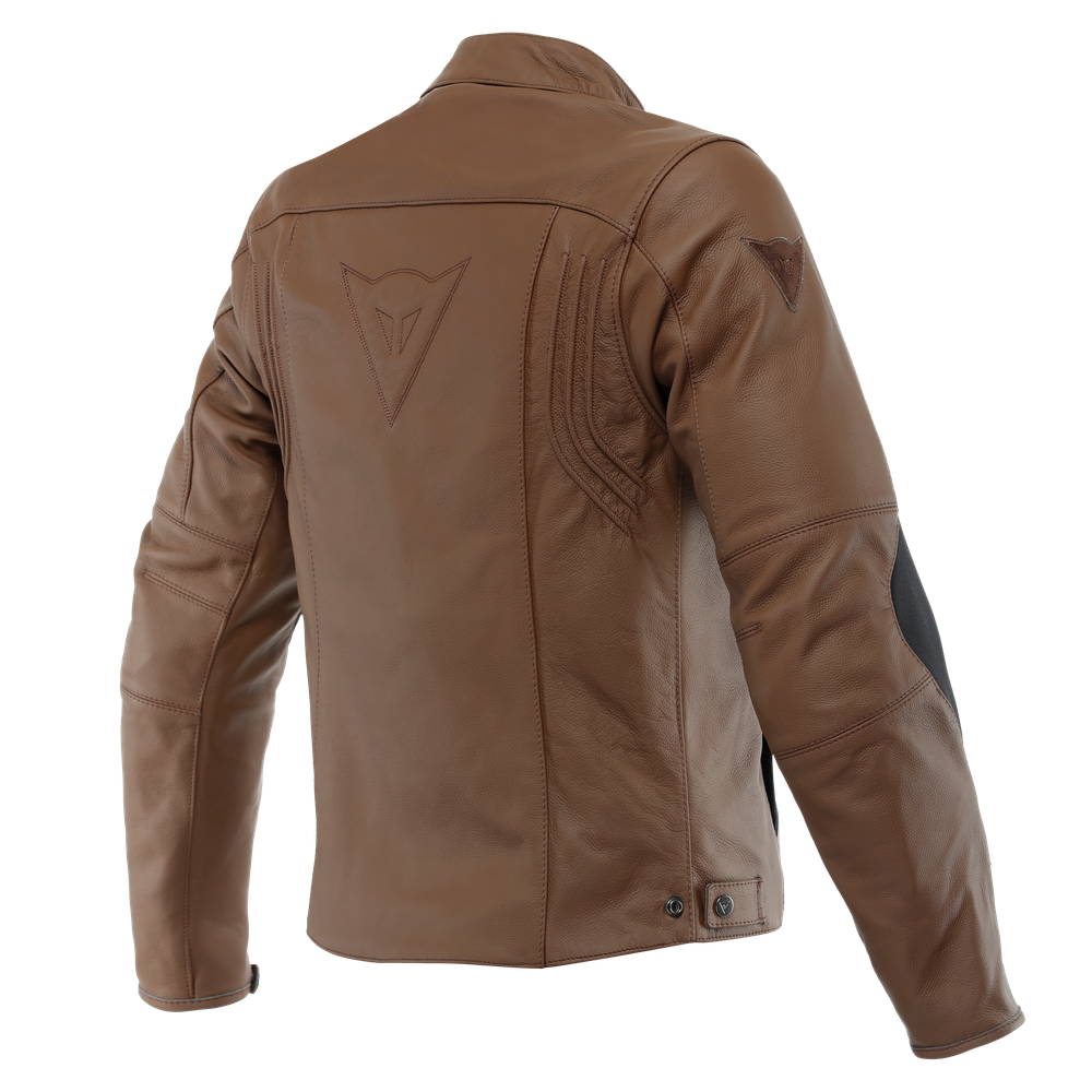 razon-2-giacca-moto-in-pelle-uomo-tobacco image number 1