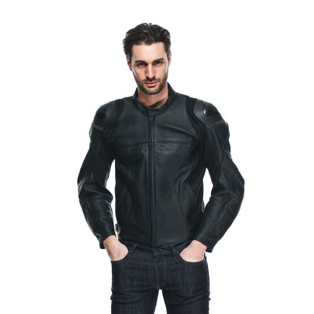 racing-4-leather-jacket-perf-black-black-black image number 5