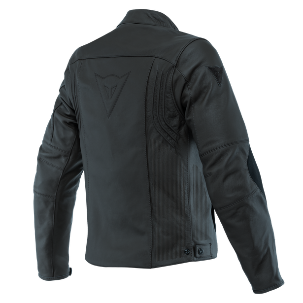 razon-2-giacca-moto-in-pelle-perforata-uomo-black image number 1