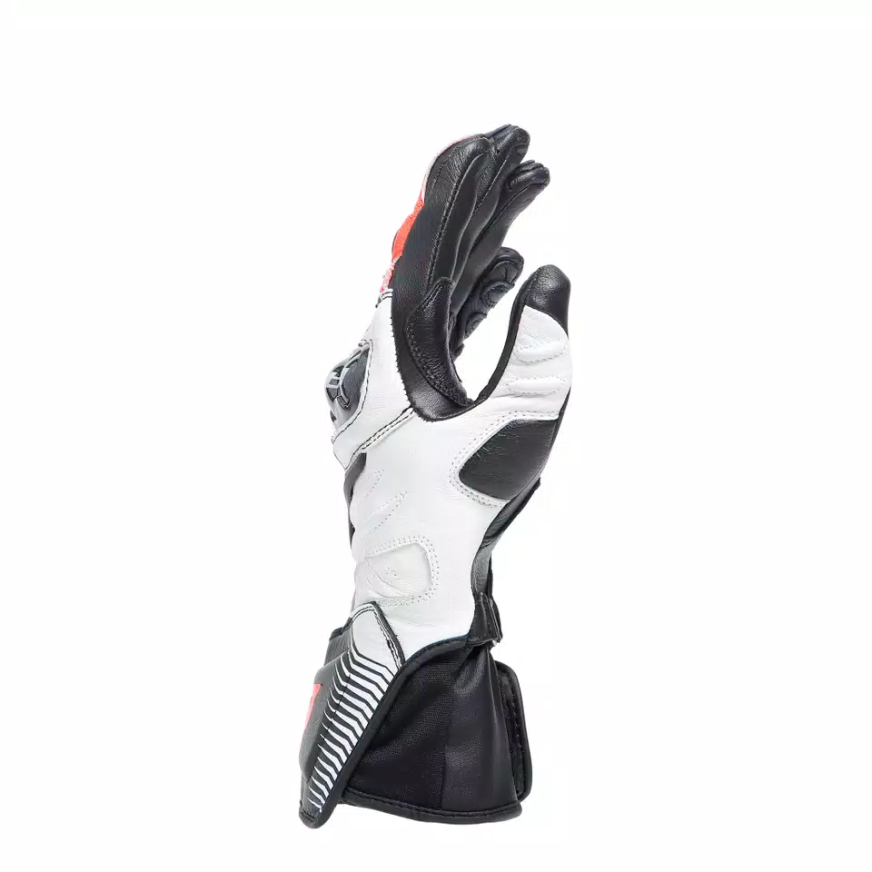 CARBON 4 LONG LADY LEATHER GLOVES - BLACK/WHITE/FLUO-RED - 2